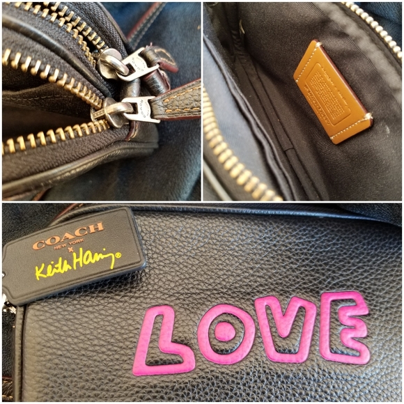 COACH X KEITH HARING crossbody PINK LOVE ltd ed - Picture 3 of 5